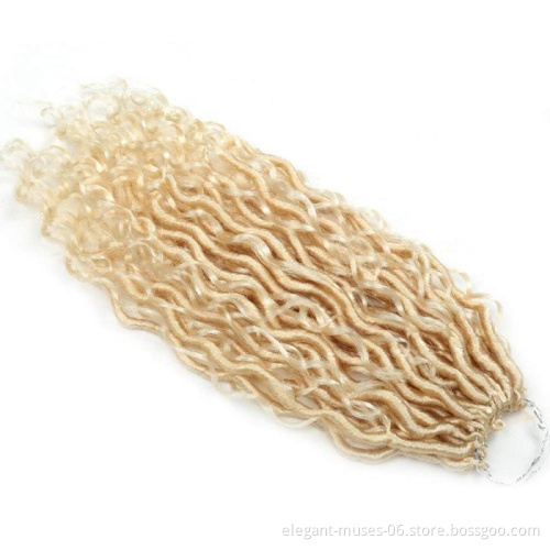 Ombre color 14 18 inch curly faux locs crochet hair extensions river locs crochet goddess faux locs braid